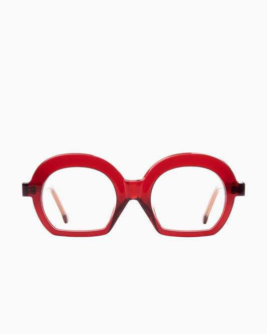 burgundy plastic oval eyeglasses by Marie-Sophie Dion model Diroma, front view, lunettes de vue ovale couleur bourgogne