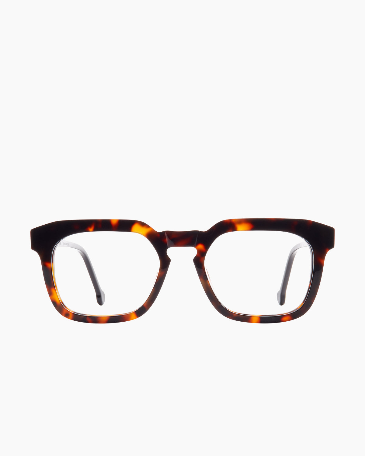 tortoise plastic rectangle eyeglasses by Marie-Sophie Dion model Etcheverry, front view, lunettes de vue rectangle couleur écaille de tortue