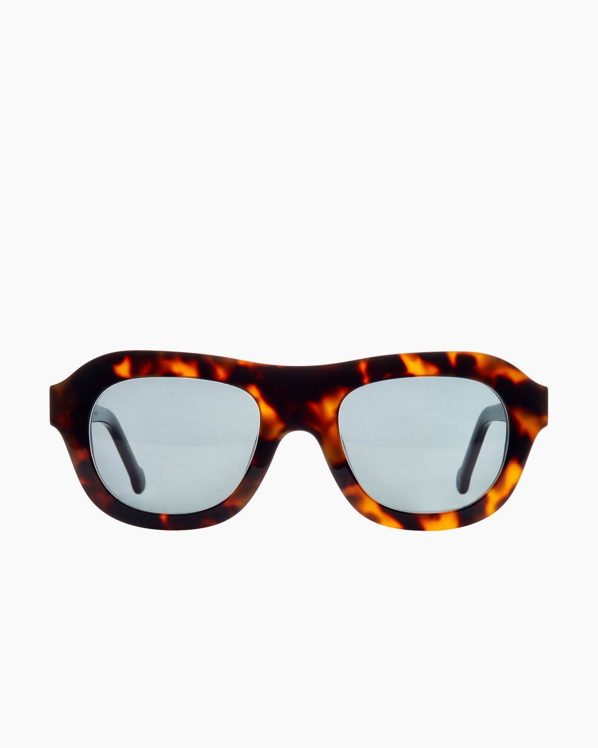 black plastic aviator  sunglassesby Marie-Sophie Dion model AlainSun, front view, lunettes de vue aviateur couleur Noir