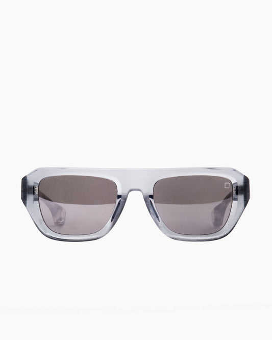 grey plastic rectangle  sunglassesby Blake Kuwahara model BK1033, front view, lunettes de vue rectangle couleur gris
