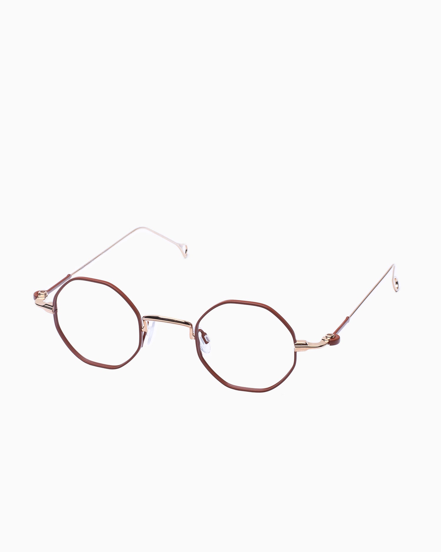 black metal octogon eyeglasses by Anne et Valentin model BAUDELAIRE, front view, lunettes de vue Noir 