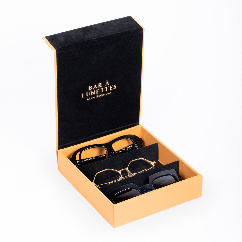     by Marie-Sophie Dion model Étui_trio, front view, lunettes de vue  