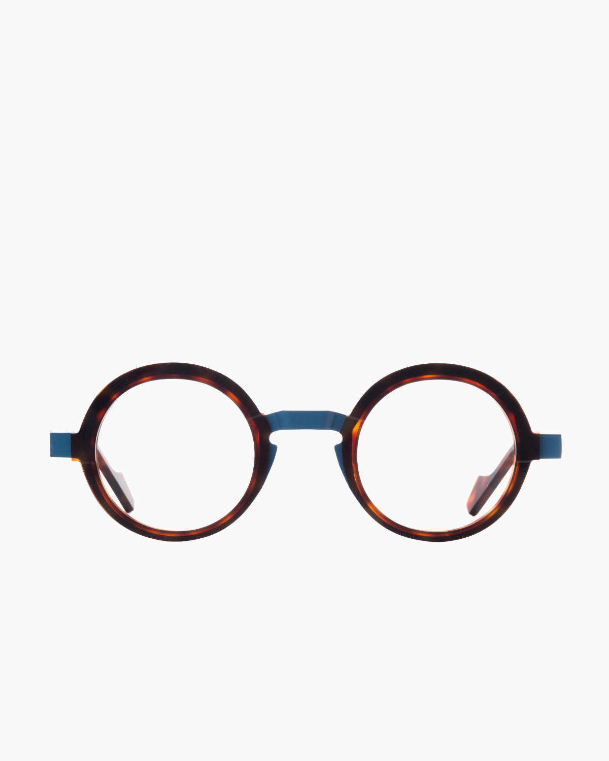 tortoise metal round eyeglasses by Anne et Valentin model OTIS, front view, lunettes de vue rond couleur écaille de tortue