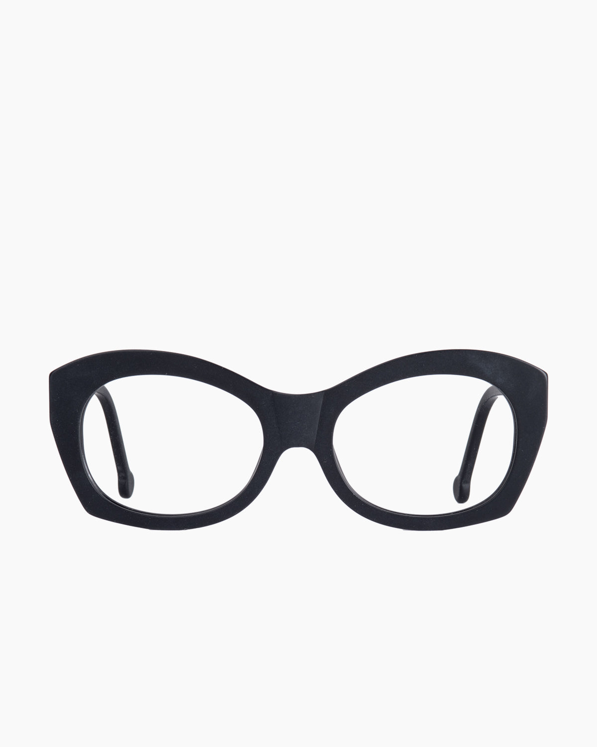 black plastic oval eyeglasses by Marie-Sophie Dion model Arpin, front view, lunettes de vue ovale couleur Noir