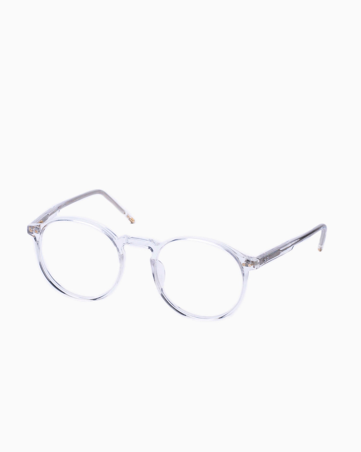 crystal plastic round eyeglasses by William Morris model LN50135, front view, lunettes de vue Cristal rond