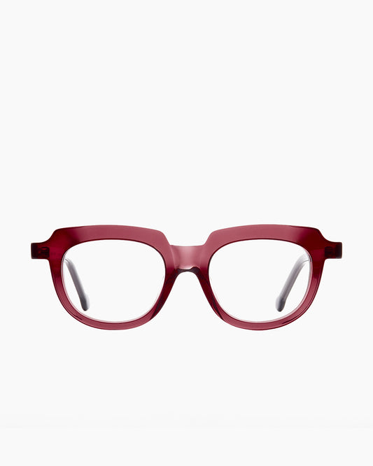 purple plastic oval eyeglasses by Marie-Sophie Dion model Kova, front view, lunettes de vue ovale couleur violet