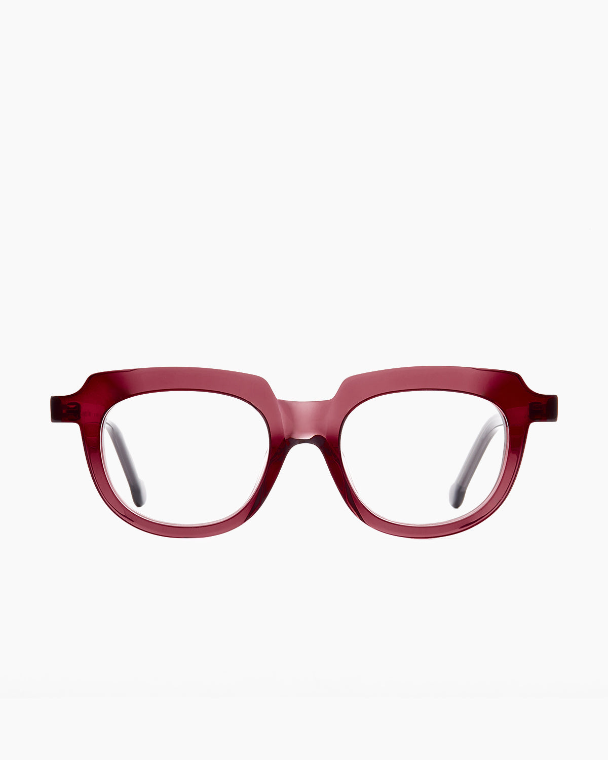 purple plastic oval eyeglasses by Marie-Sophie Dion model Kova, front view, lunettes de vue ovale couleur violet