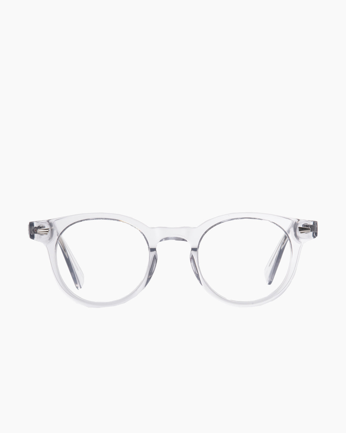 grey plastic round eyeglasses by Evolve model , front view, lunettes de vue gris rond