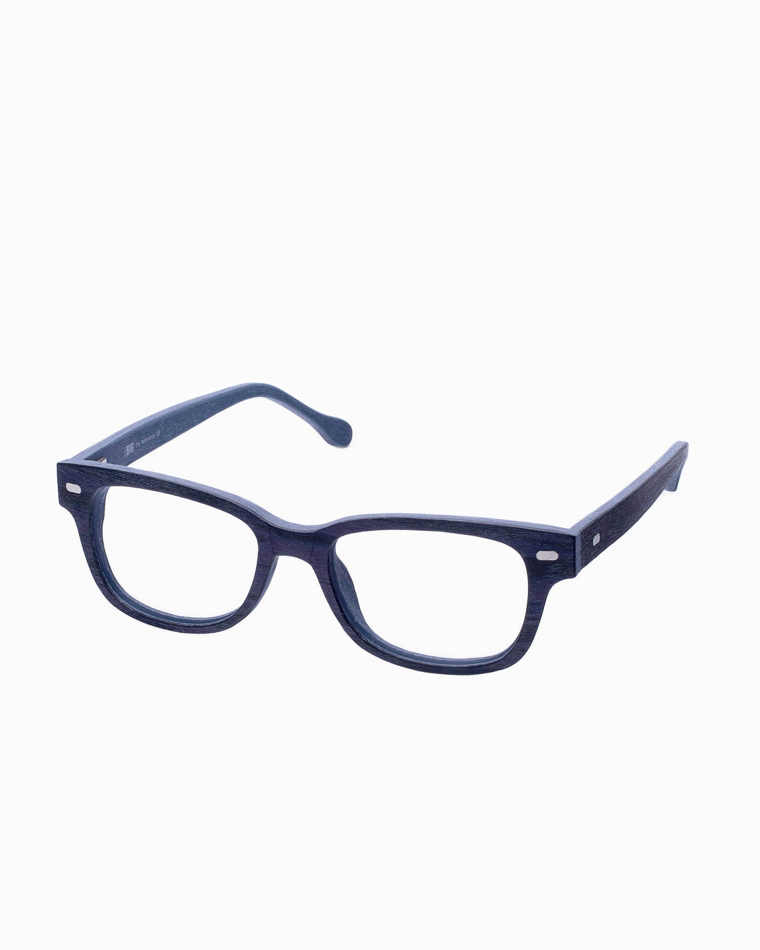 blue plastic rectangle eyeglasses by BBig model 3202, front view, lunettes de vue rectangle couleur Bleu
