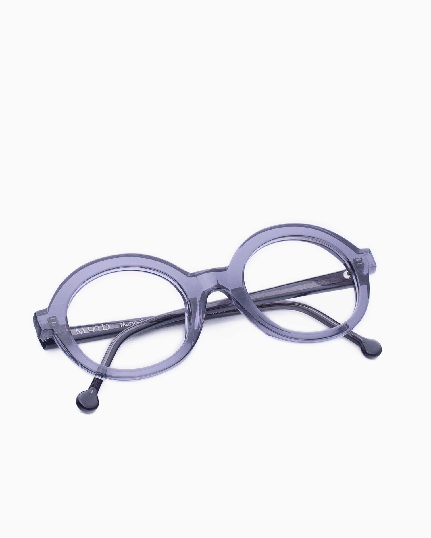 grey plastic oval eyeglasses by Marie-Sophie Dion model O'Malley, front view, lunettes de vue Gris ovale