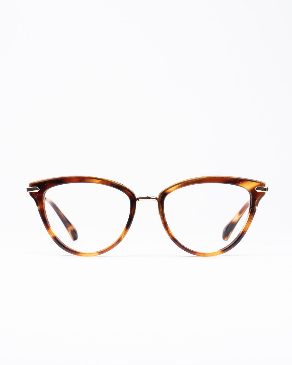 tortoise plastic cat eyeglasses by William Morris model 40017, front view, lunettes de vue Écaille de tortue 