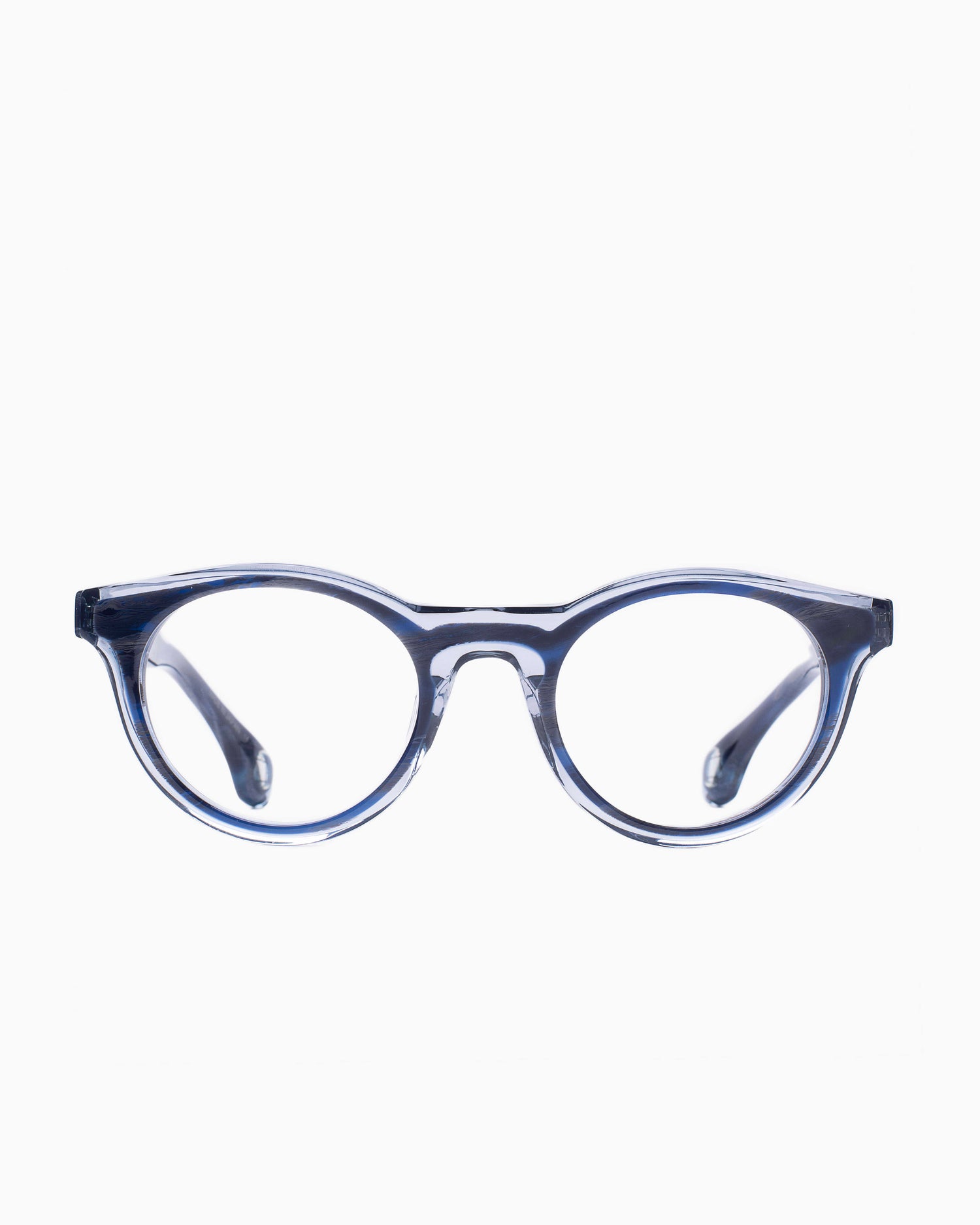 blue plastic oval eyeglasses by Blake Kuwahara model corbu, front view, lunettes de vue ovale couleur Bleu
    >
  </div>
  <button class=