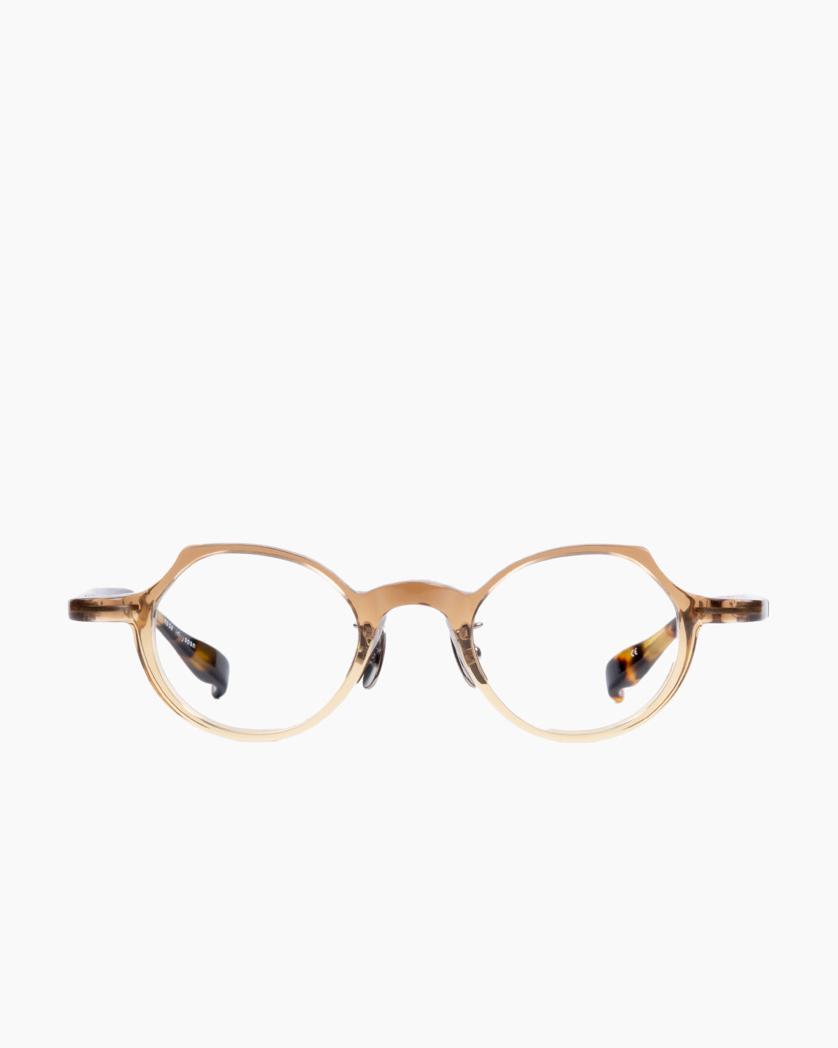 beige plastic round eyeglasses by Factory 900 model Mimi, front view, lunettes de vue Beige rond