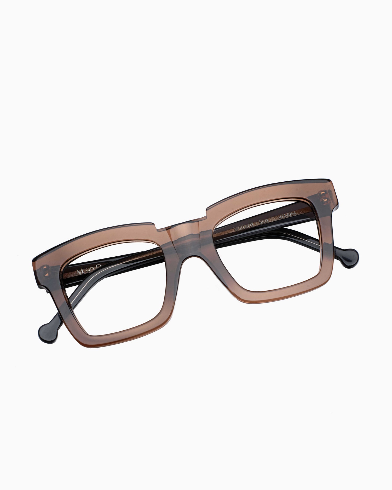 brown plastic rectangle eyeglasses by Marie-Sophie Dion model Willard, front view, lunettes de vue rectangle couleur Brun