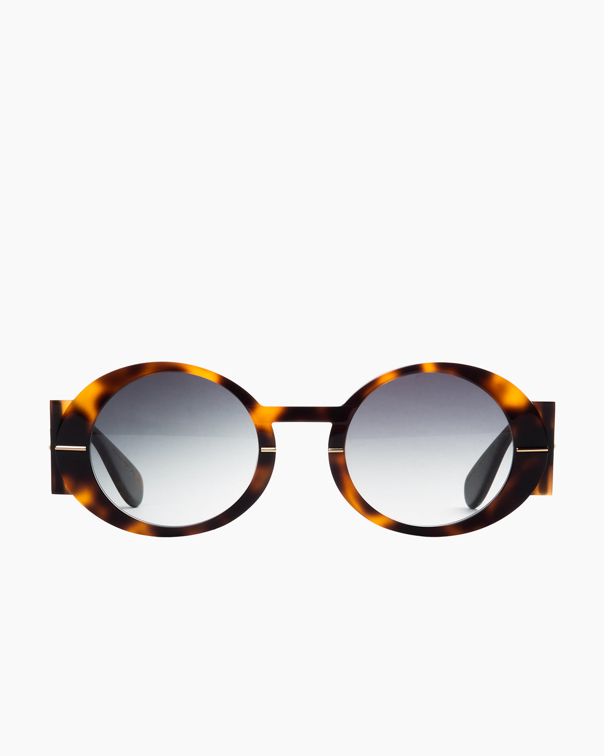 tortoise plastic oval  sunglassesby Gamine model Trastevere, front view, lunettes de vue ovale couleur écaille de tortue