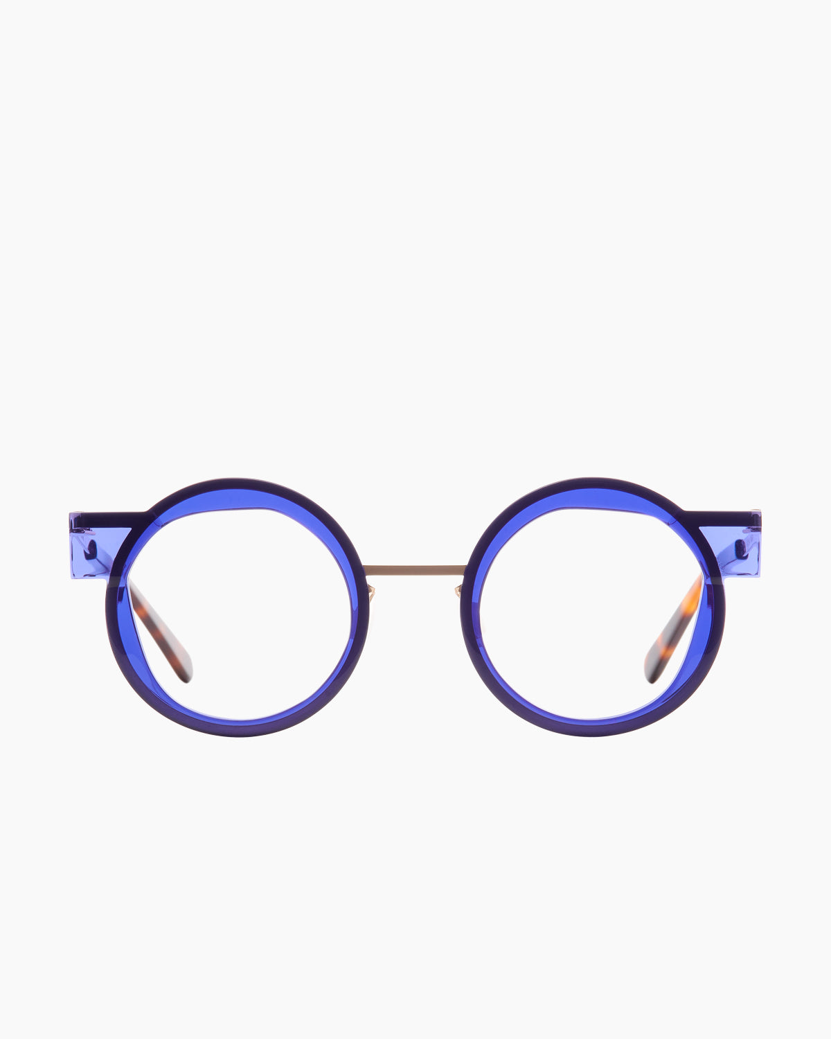 purple metal round  sunglassesby Gamine model VoussoirSödermalm , front view, lunettes de vue rond couleur violet
