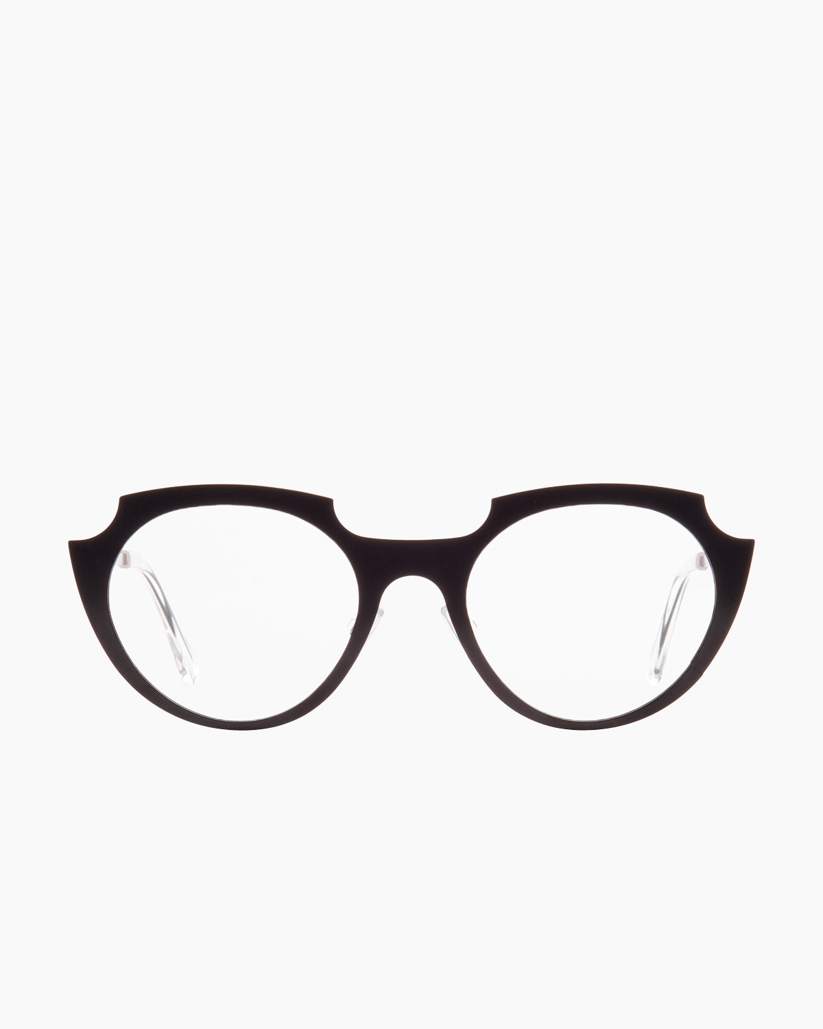 brown metal oval eyeglasses by Theo model Toujours, front view, lunettes de vue ovale couleur brun