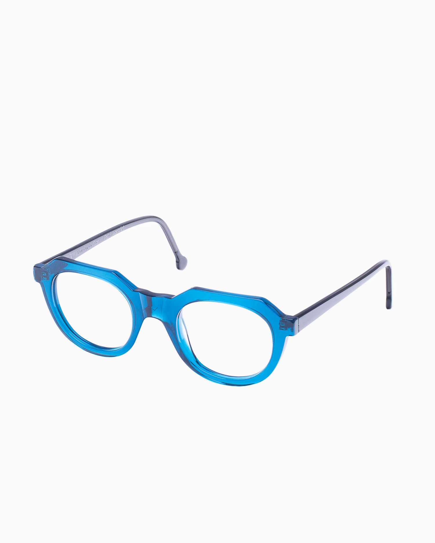 blue plastic oval eyeglasses by Marie-Sophie Dion model Boutcheri, front view, lunettes de vue ovale couleur Bleu