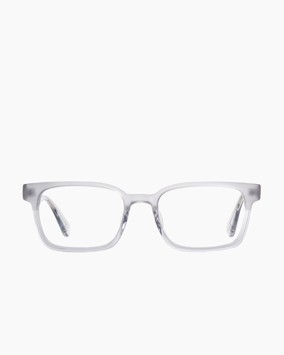 grey plastic rectangle eyeglasses by Evolve model RUSSEL, front view, lunettes de vue rectangle couleur gris