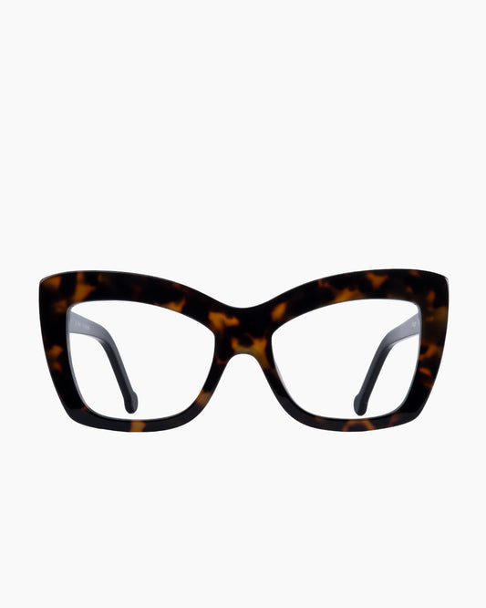 tortoise plastic butterfly eyeglasses by Marie-Sophie Dion model Harper, front view, lunettes de vue papillon couleur Écaille de tortue