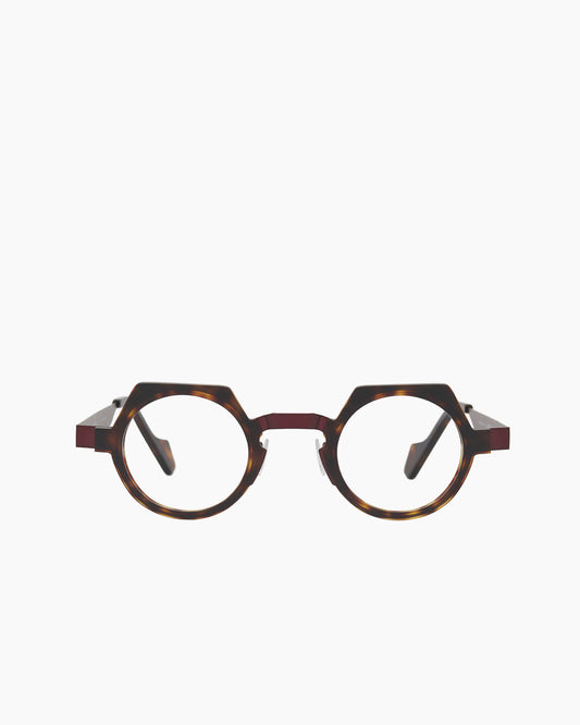 tortoise metal round eyeglasses by Anne et Valentin model Orlan, front view, lunettes de vue rond couleur Écaille de tortue