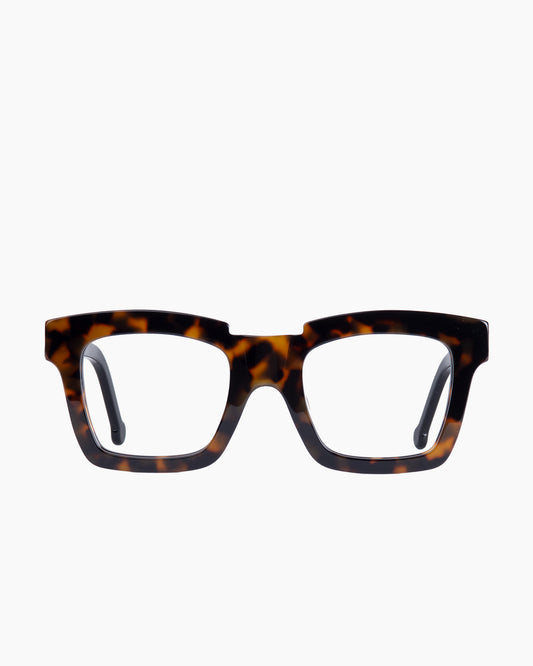 tortoise plastic rectangle eyeglasses by Marie-Sophie Dion model Willard, front view, lunettes de vue rectangle couleur Écaille de tortue