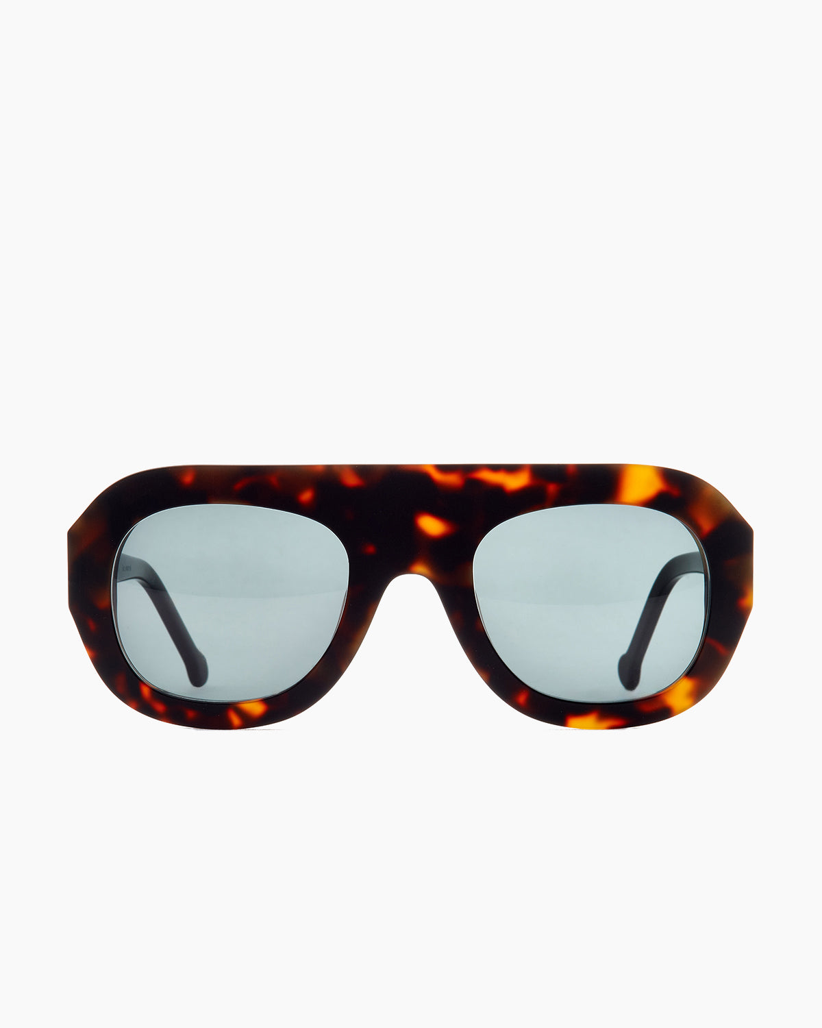 tortoise plastic aviator  sunglassesby Marie-Sophie Dion model Bright, front view, lunettes de vue aviateur couleur écaille de tortue