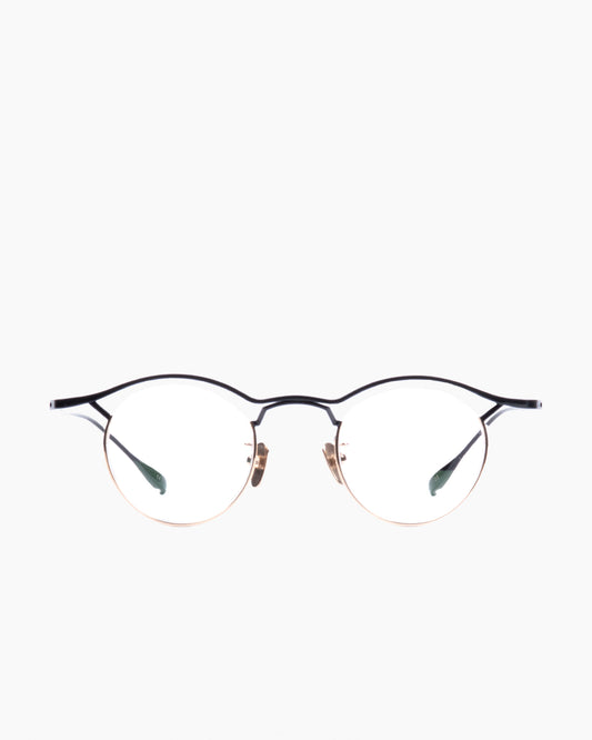 gold metal round eyeglasses by Factory 900 model MF001, front view, lunettes de vue rond couleur or
