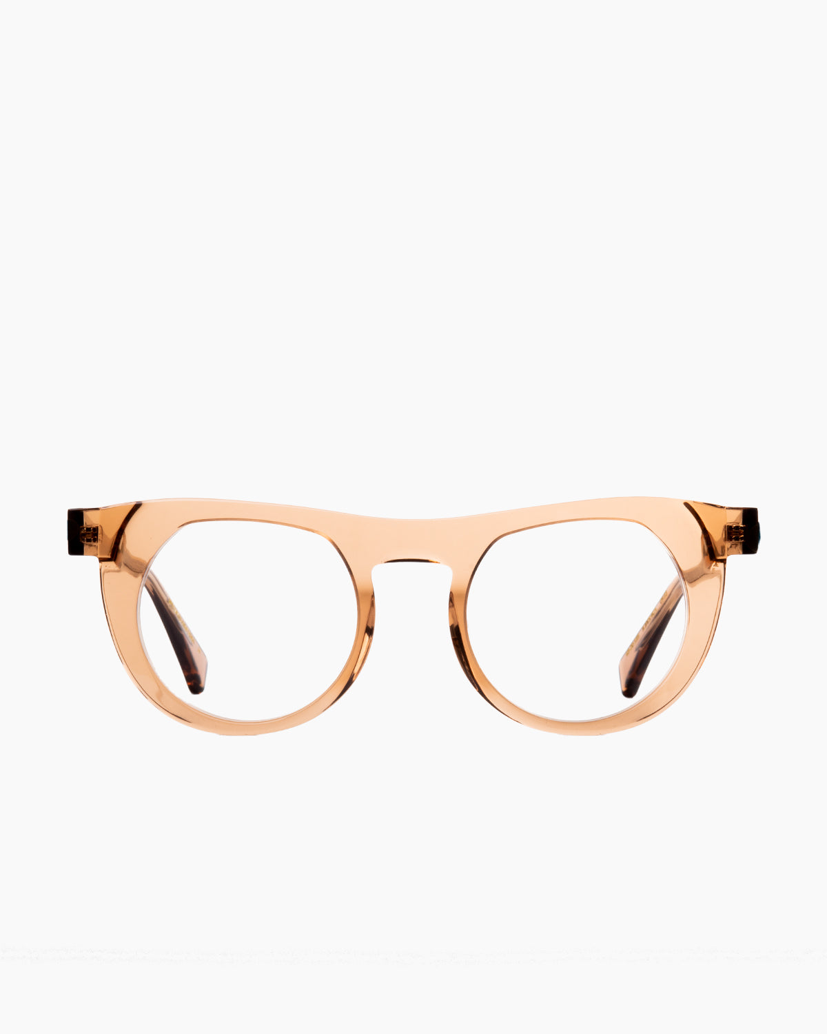 beige plastic oval eyeglasses by Gamine model Boavista kids, front view, lunettes de vue beige ovale