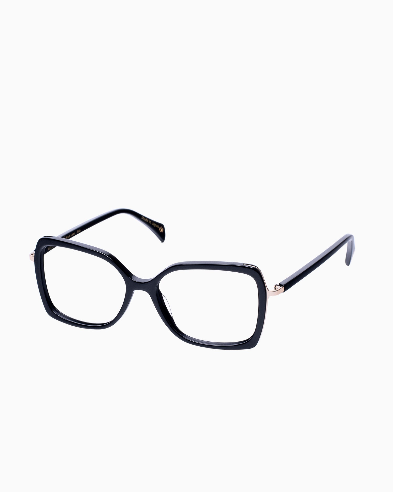 black plastic rectangle eyeglasses by William Morris model Jess, front view, lunettes de vue Noir rectangle