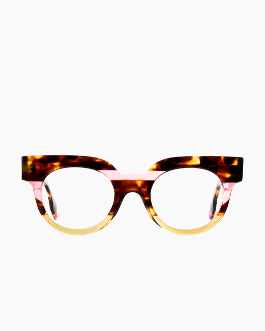 tortoise plastic butterfly eyeglasses by Anne et Valentin model Hihi, front view, lunettes de vue papillon couleur écaille de tortue