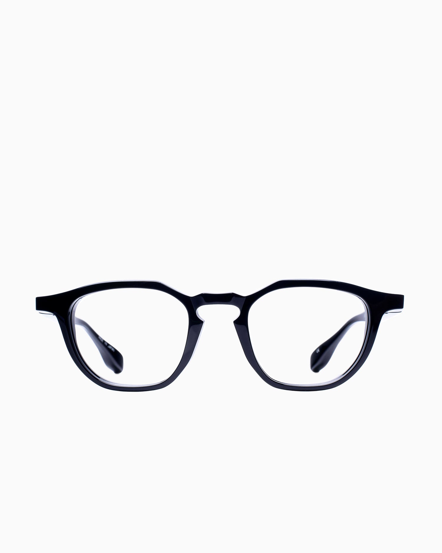 black plastic round eyeglasses by Factory 900 model RF033, front view, lunettes de vue Noir rond