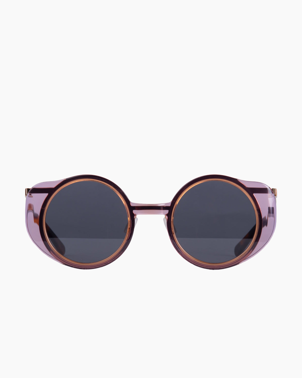 purple metal round  sunglassesby Gamine model MaskSödermalm, front view, lunettes de vue violet rond