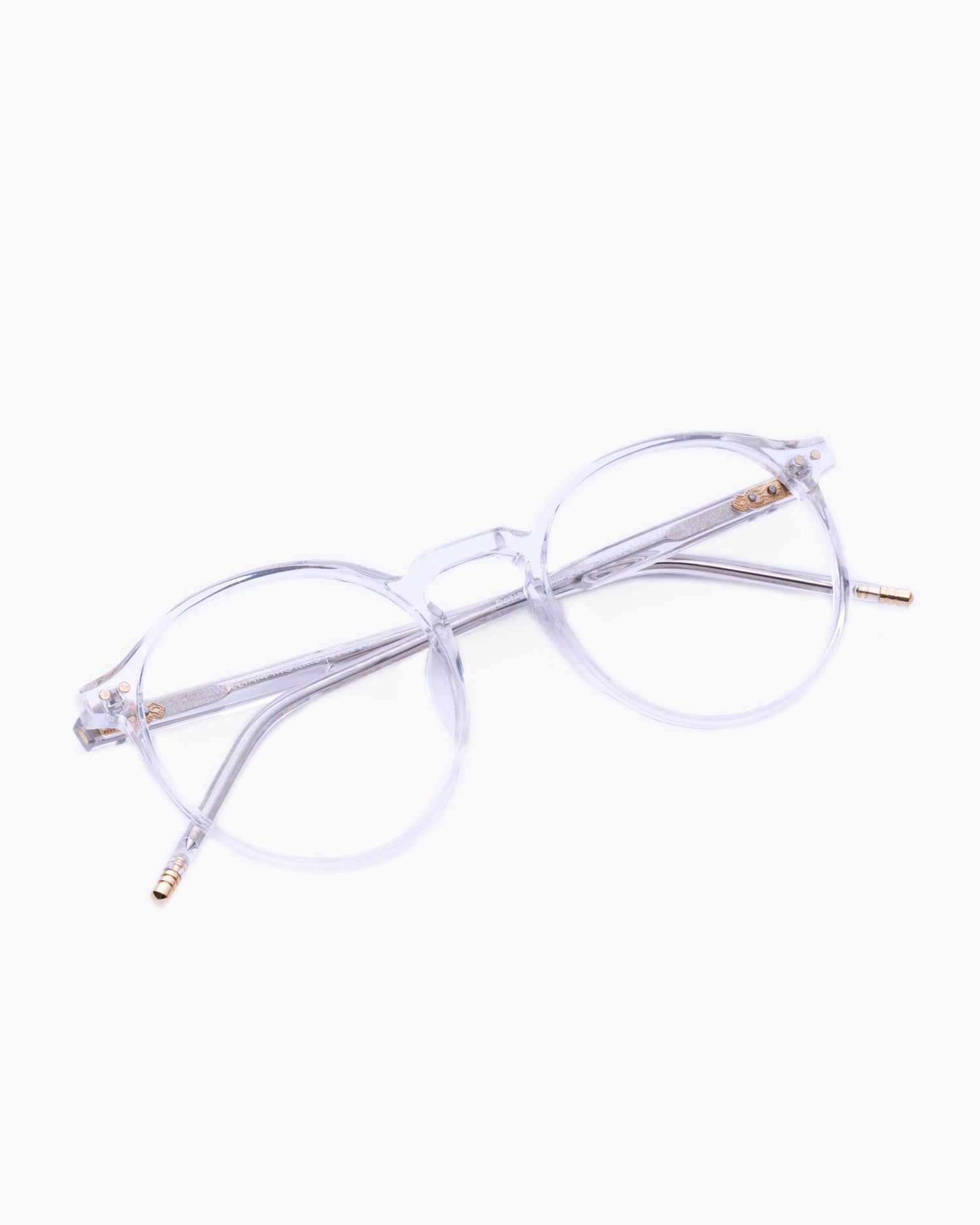 crystal plastic round eyeglasses by William Morris model LN50135, front view, lunettes de vue Cristal rond
