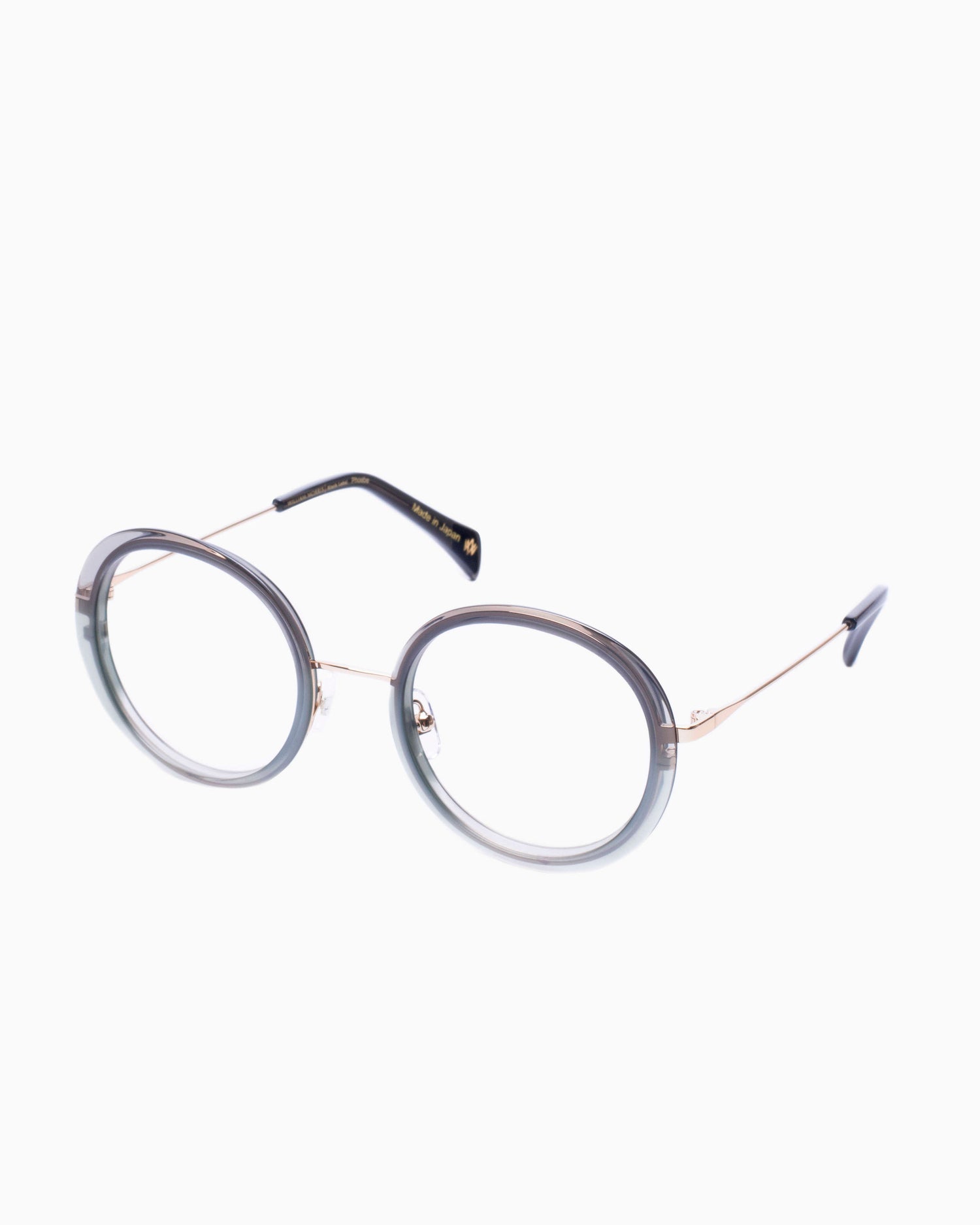 grey metal round eyeglasses by William Morris model Phoebe, front view, lunettes de vue Gris rond