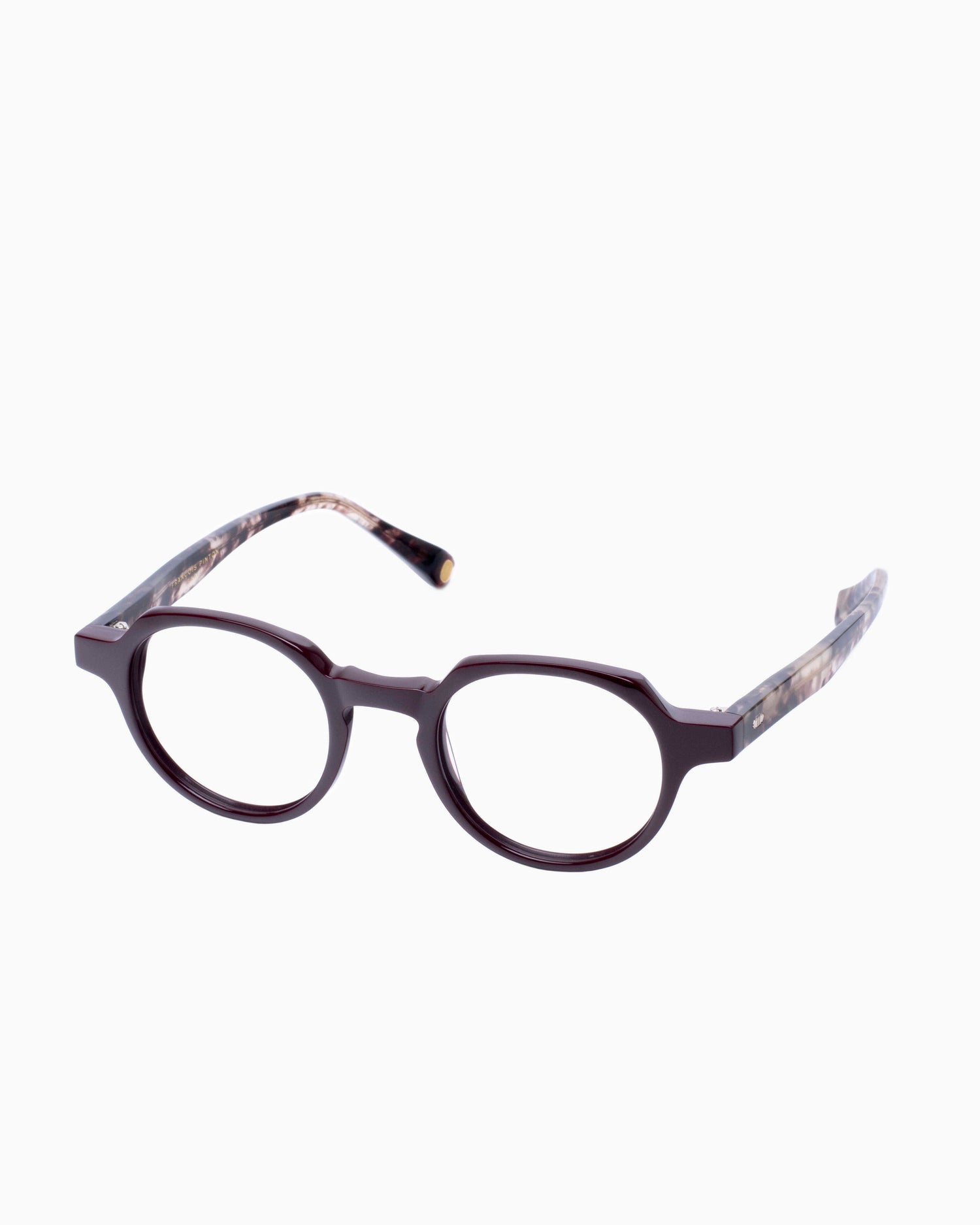 red plastic round eyeglasses by Francois Pinton model Haussmann4, front view, lunettes de vue Rouge rond