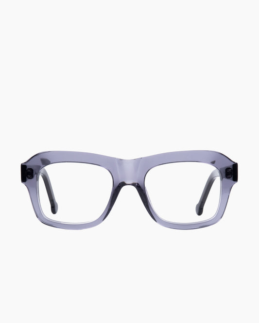 grey plastic aviator eyeglasses by Marie-Sophie Dion model Arcand, front view, lunettes de vue aviateur couleur Gris