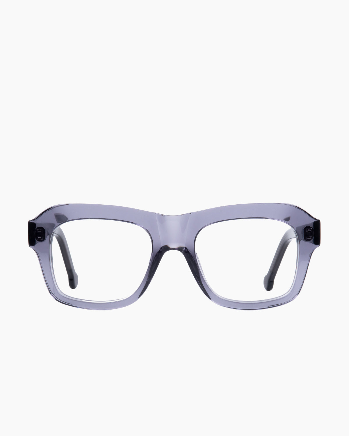 grey plastic aviator eyeglasses by Marie-Sophie Dion model Arcand, front view, lunettes de vue aviateur couleur Gris