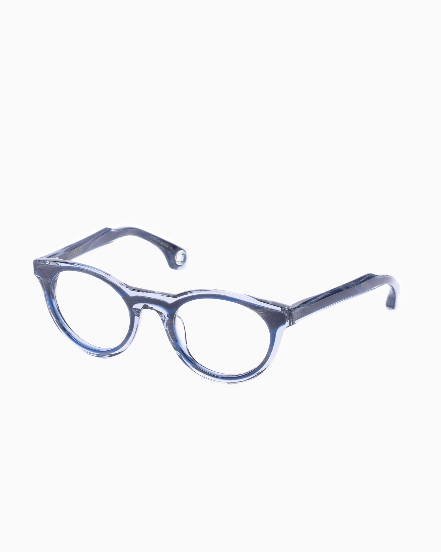 blue plastic oval eyeglasses by Blake Kuwahara model corbu, front view, lunettes de vue ovale couleur Bleu
    >
  </div>
  <button class=