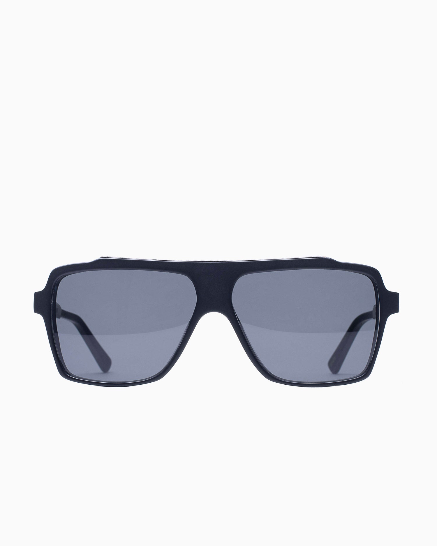 black plastic rectangle  sunglassesby Histoire de voir model FIL4, front view, lunettes de vue rectangle couleur Noir