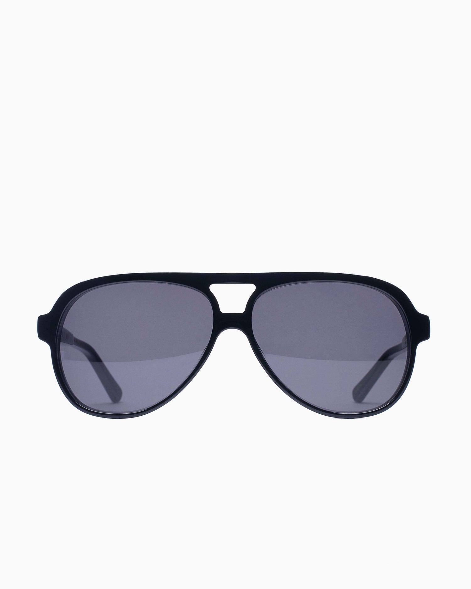 black plastic aviator  sunglassesby Histoire de voir model FIL7, front view, lunettes de vue Noir aviateur