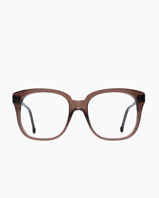 brown plastic rectangle eyeglasses by Marie-Sophie Dion model Vola, front view, lunettes de vue rectangle couleur Brun