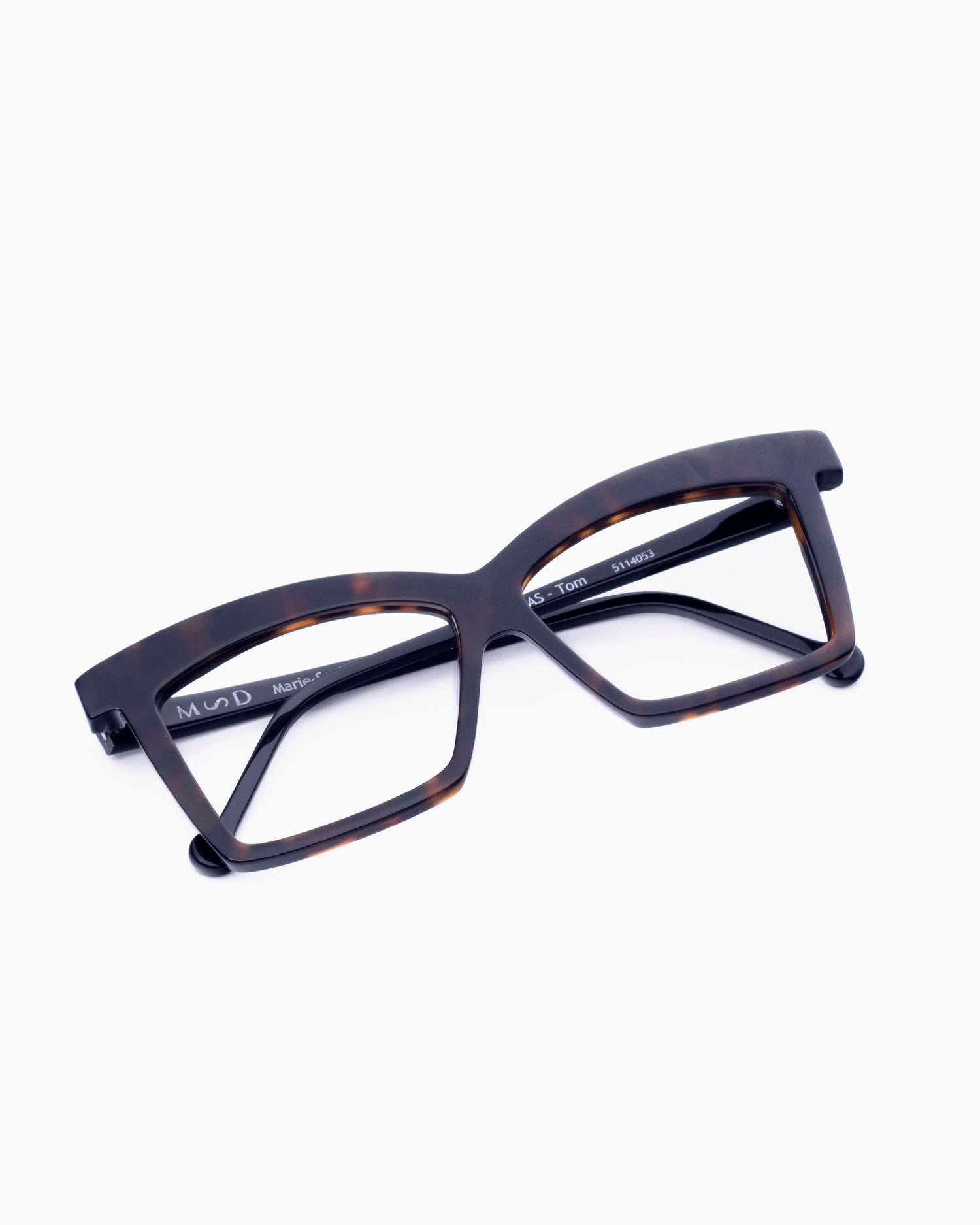 tortoise plastic butterfly eyeglasses by Marie-Sophie Dion model Elkas, front view, lunettes de vue Écaille de tortue papillon