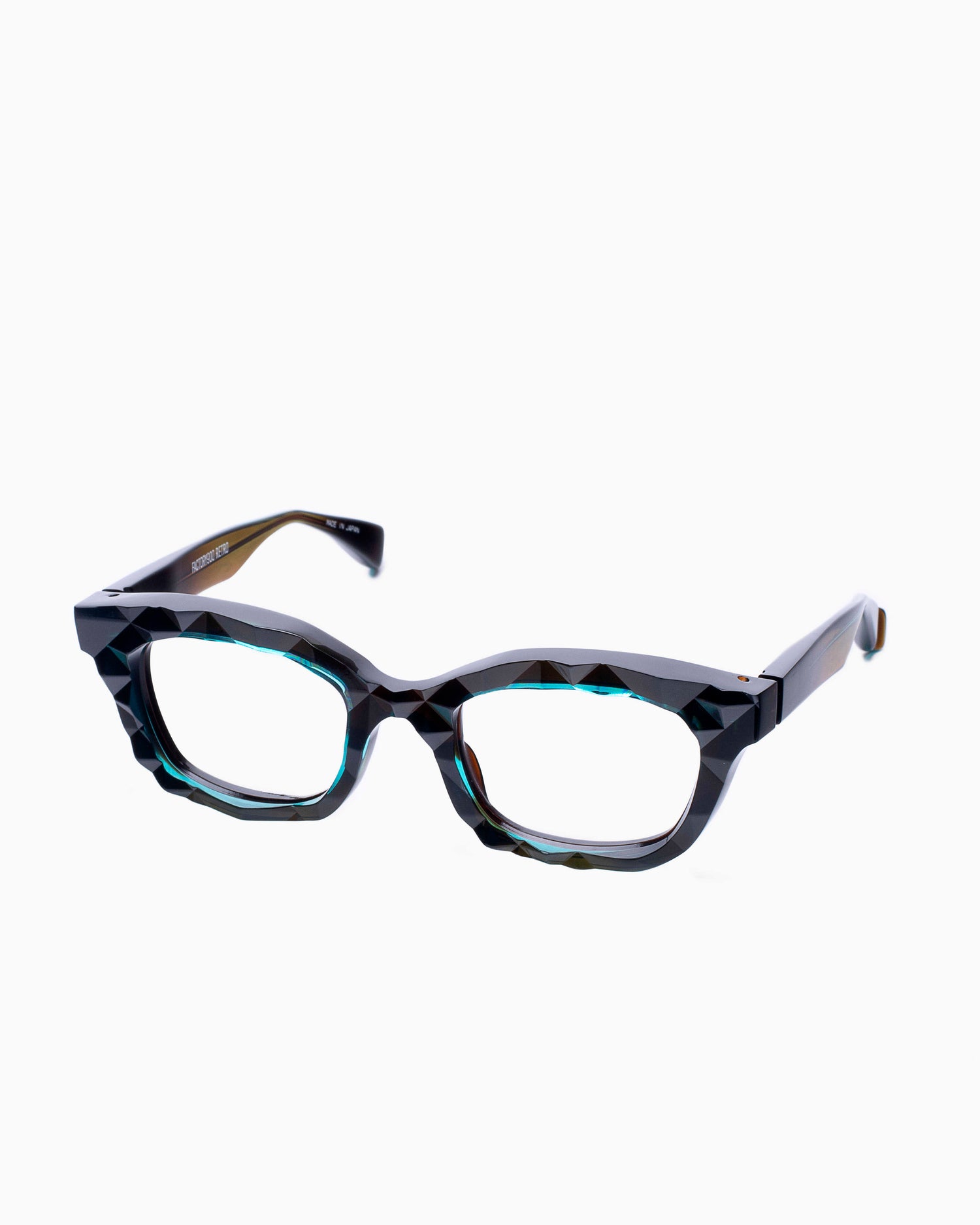 green plastic rectangle eyeglasses by Factory 900 model RF064, front view, lunettes de vue Vert rectangle