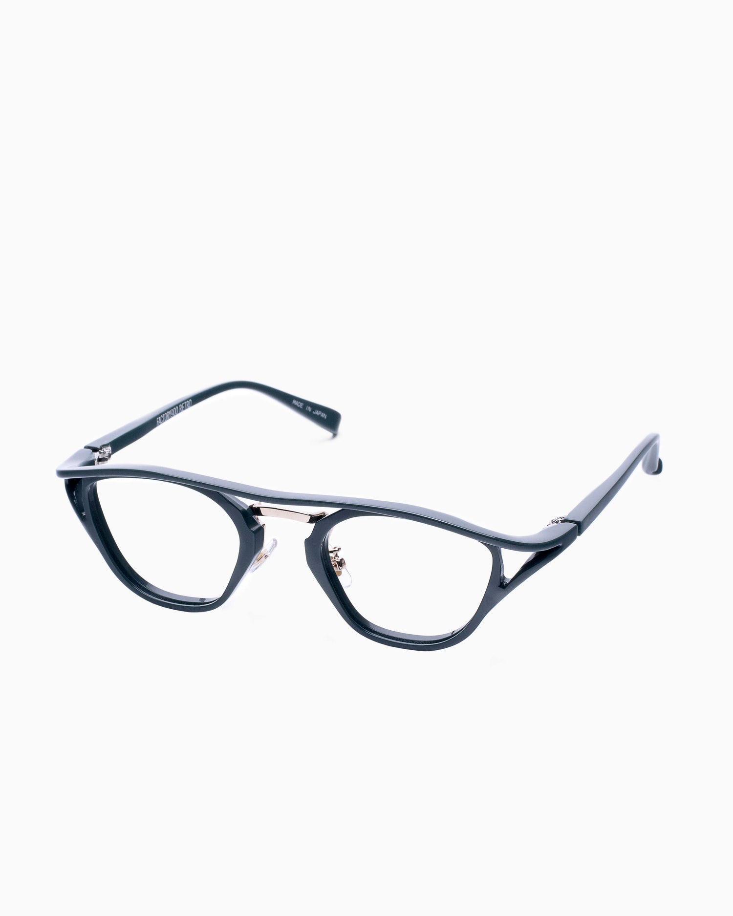 turquoise plastic aviator eyeglasses by Factory 900 model RF101, front view, lunettes de vue turquoise aviateur