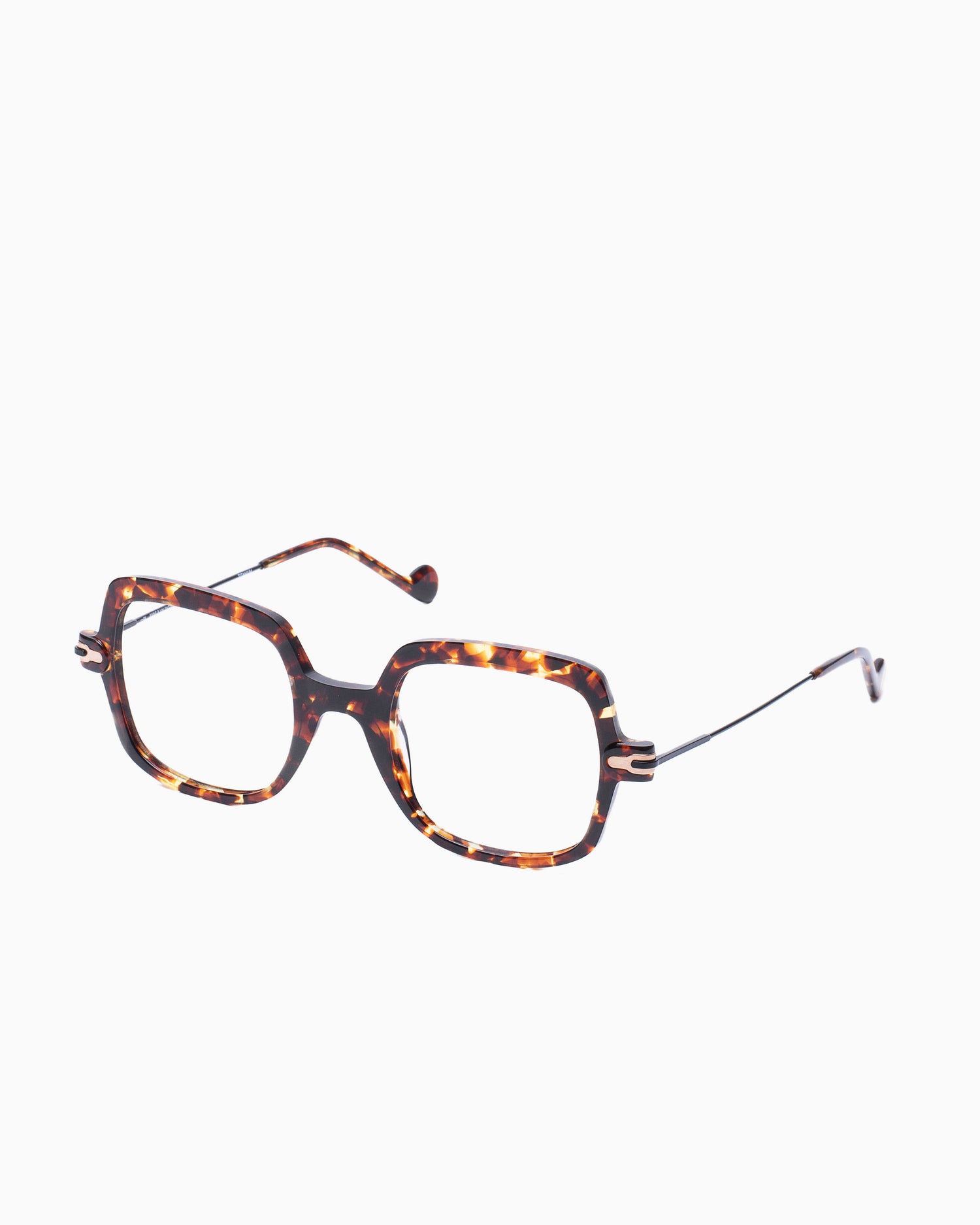 tortoise plastic rectangle eyeglasses by Anne et Valentin model TimesSquare, front view, lunettes de vue Écaille de tortue rectangle