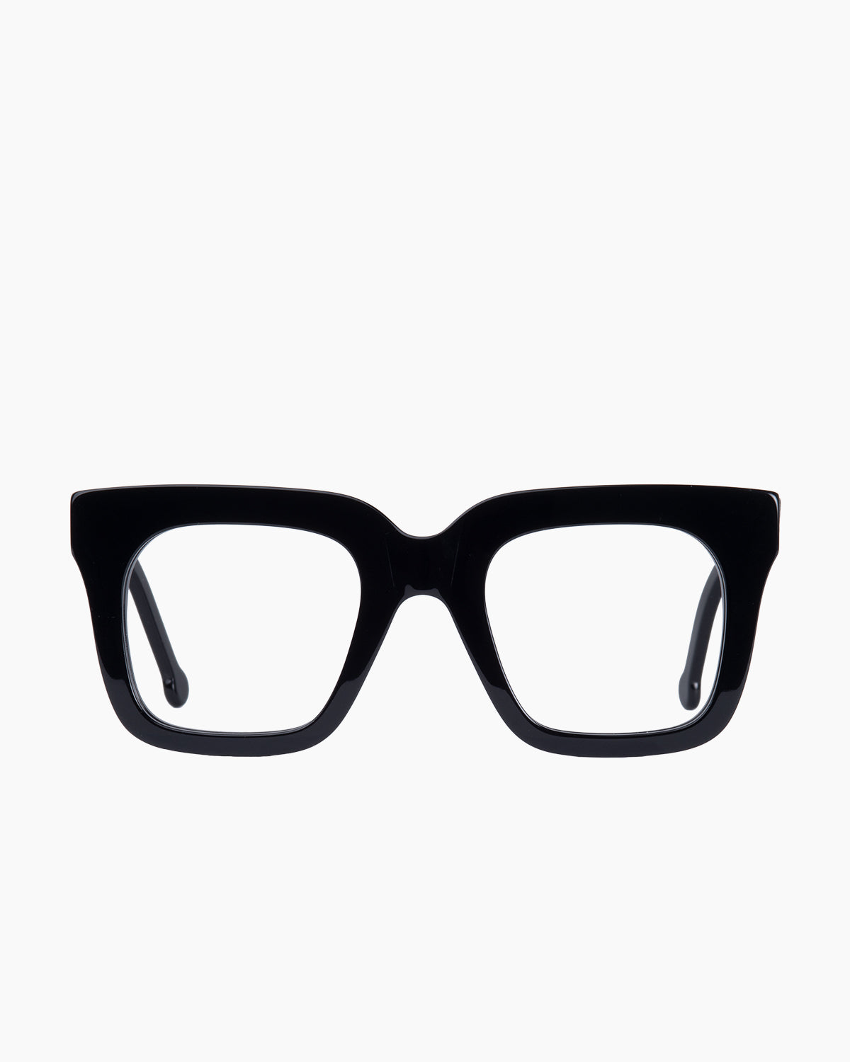 black plastic rectangle eyeglasses by Marie-Sophie Dion model Middleton, front view, lunettes de vue Noir rectangle