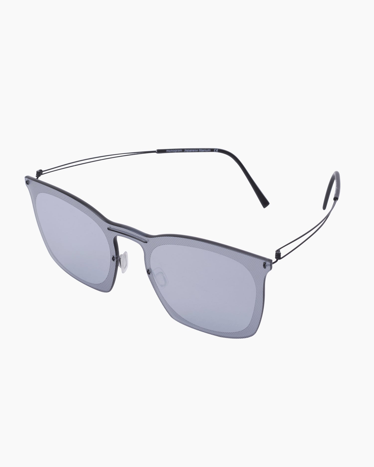 grey metal rectangle eyeglasses by monogram model MCHA014S, front view, lunettes de vue Gris rectangle