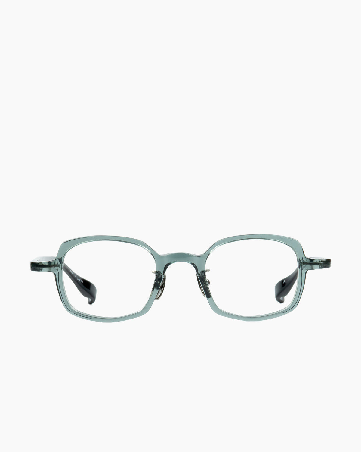 green plastic rectangle eyeglasses by Factory 900 model Ai, front view, lunettes de vue Vert rectangle