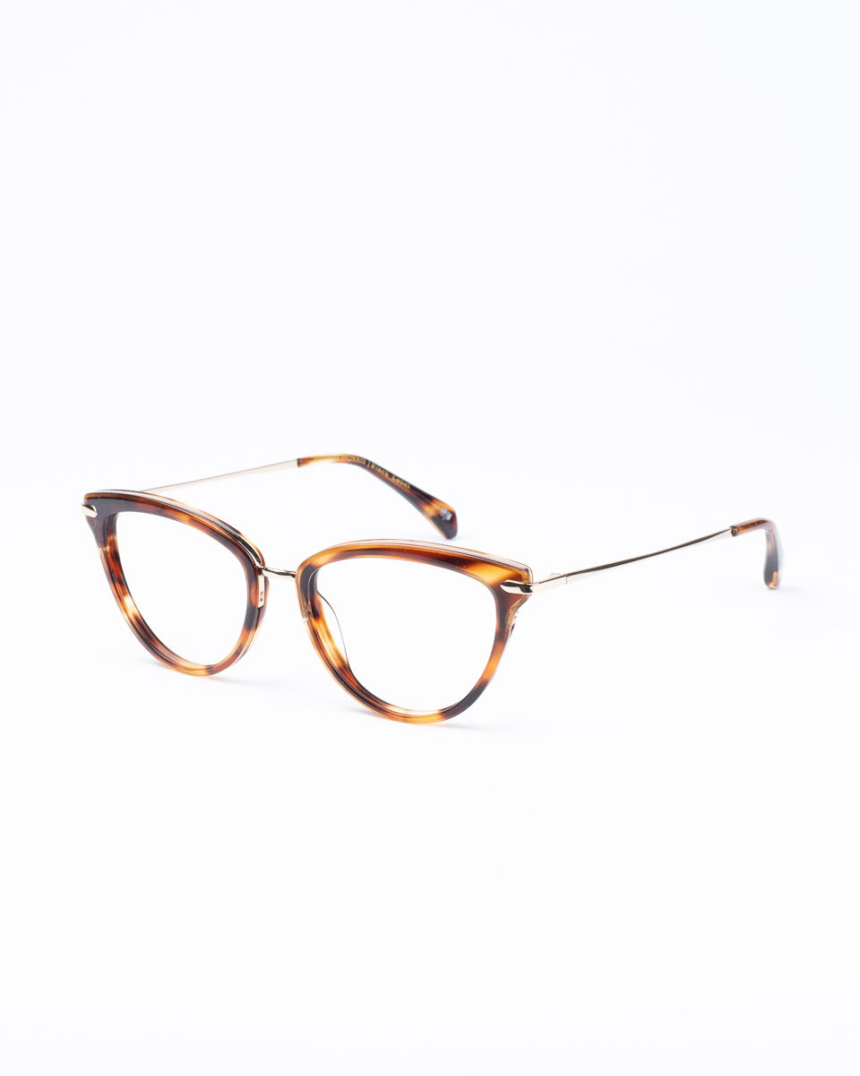 tortoise plastic cat eyeglasses by William Morris model 40017, front view, lunettes de vue Écaille de tortue 